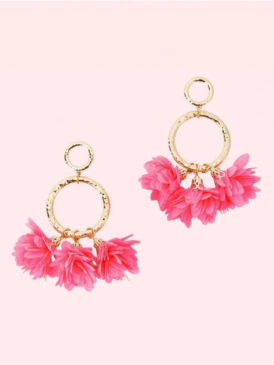 Lilly Pulitzer Jewelry - NWOT Lilly Pulitzer Cascading Petal Gold-Tone Hoop Earrings